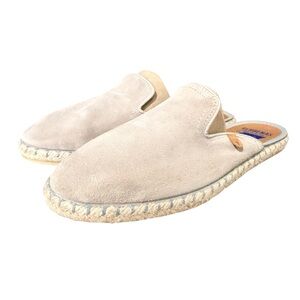 Verbenas Celia Suede Slip On Mule Espadrille Slide Sandal Boho Hippie‎ Taupe 39